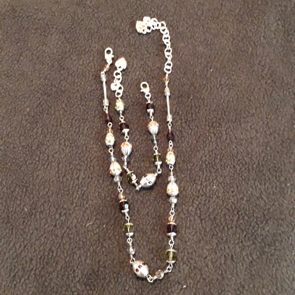 Brighton Silver Tone and Multi Colored Swarovski Crystal Beaded Necklace - Picture 7 of 7